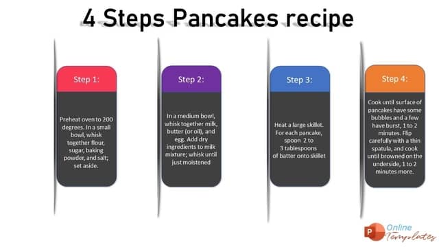 4 Step Pancakes Recipe - Labels Template - Online Powerpoint Templates