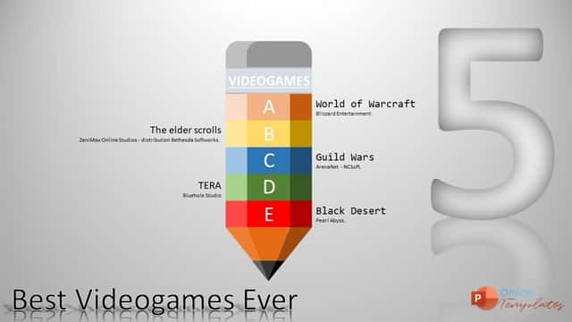 5 VideoGames Pencil Animated Infographic