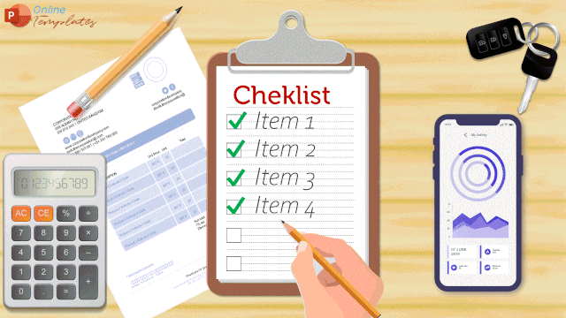 Checklist Writing Scene Template in Powerpoint