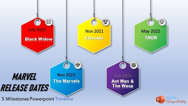 5 Years Timeline with Hexagons